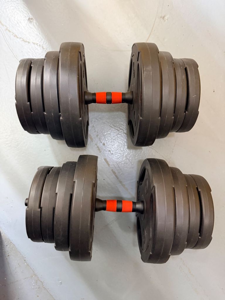 Adjustable Dumbbells with Weight Plates – Good Condition