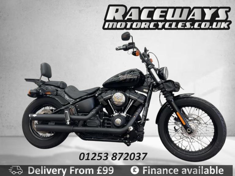 HARLEY-DAVIDSON FXBB STREET BOB 2018 18 REG 8,460 MILES BLACK USED MOTORCYCLE