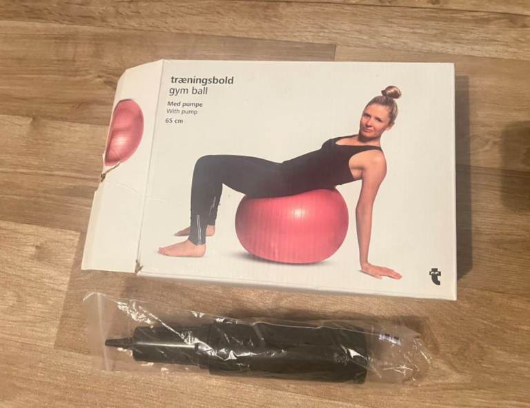 From Smoke Free Home 
Unwanted gift  New pink gym ball with pump in box