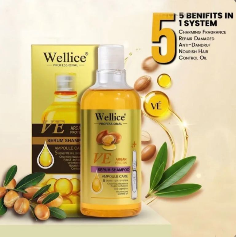Gold Touch Wellice VE Argan Protein Shampoo 500 ML Get Strong Roots and Repair Damage Anti Dandruff