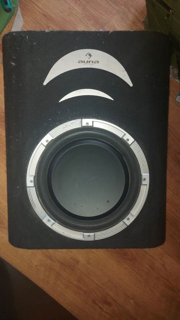 Auna 12 inch slim line/under seat subwoofer 1000w free wiring kit with bass adjustment