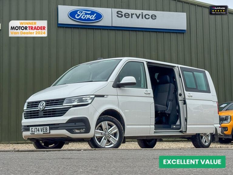 2024 Volkswagen Transporter Crew Cab LWB L2H1 T32 Tdi 150 BHP Six Speed Kombi Highline Air Con Se...