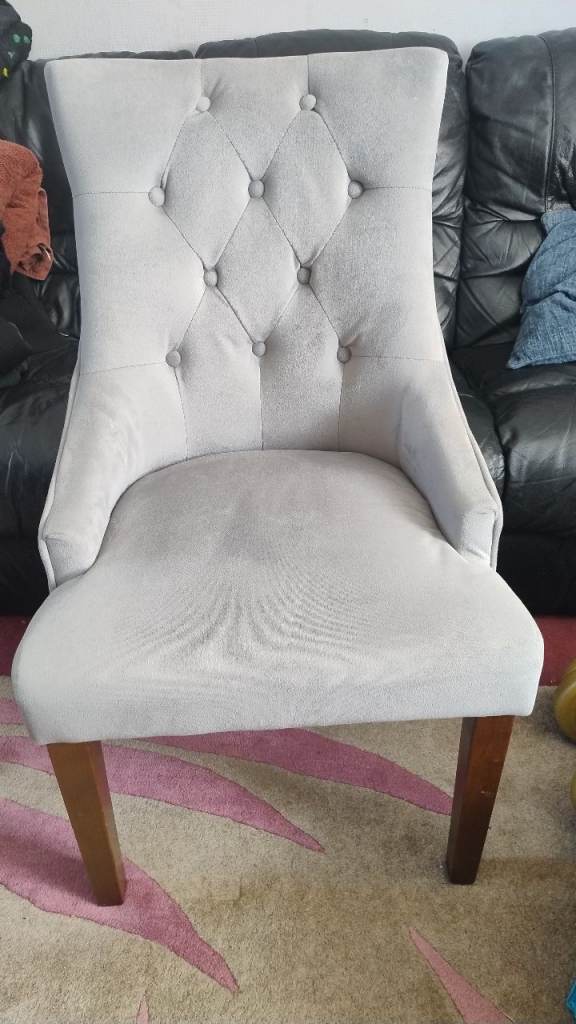 Silver grey stylish dining living room chair 