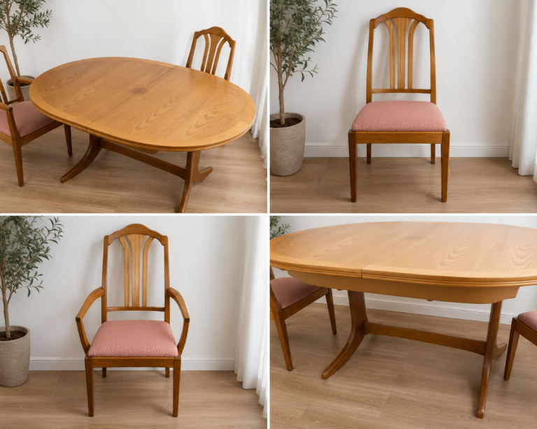 Nathan extending table 4 chairs 2 with arms 2 without