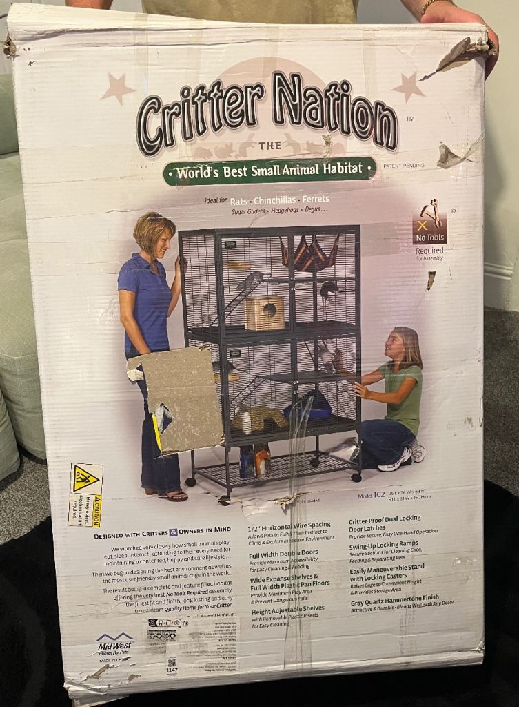 Critter Nation double animal cage for rats, chinchillas, hedgehogs, degus, sugar gliders