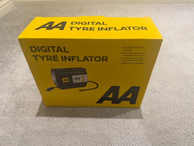 AA 12V Digital Tyre Inflator AA5502 – For Cars,Inflatables,Bicycles – Black