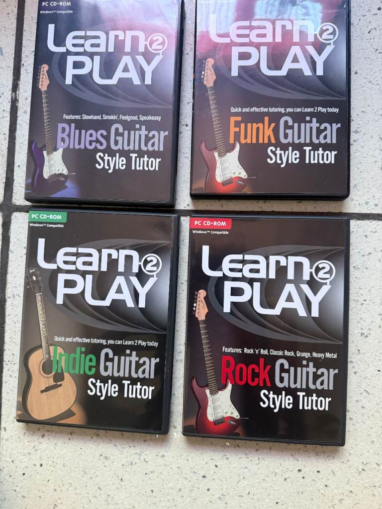 LEARN TO PLAY GUITAR TUTORIAL 4 PC/CD ROM TITLES BOXED LIKE NEW ONLY £5 CAN POST