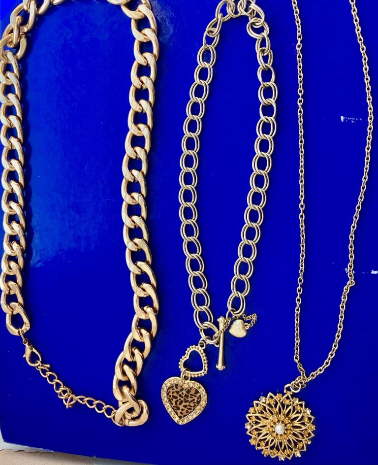 Jewellery 3xRolled gold necklaces 24” & 17” & 13.5”
