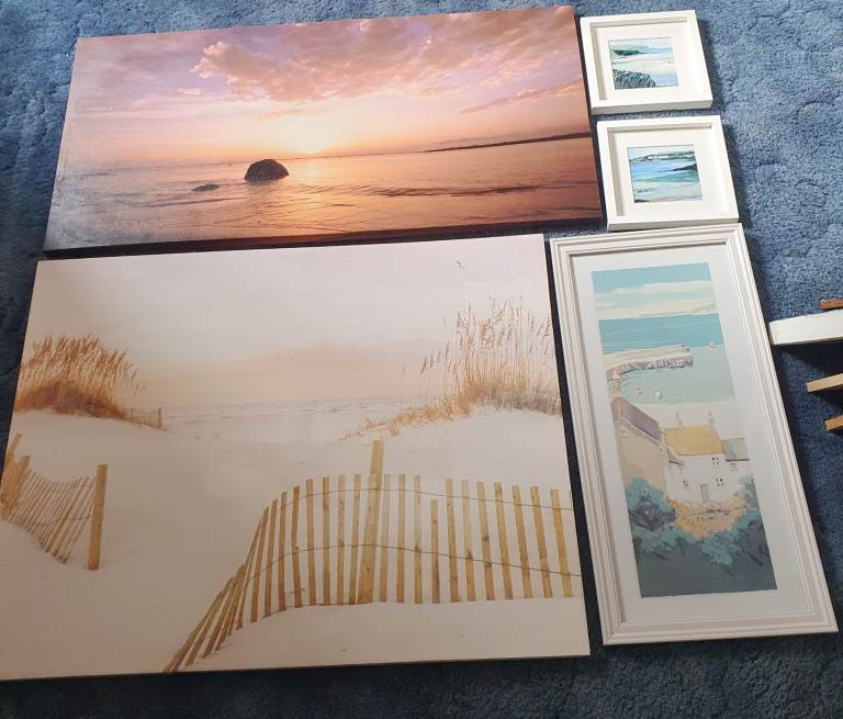 Seaside frame Prints Job lot of 5 different 