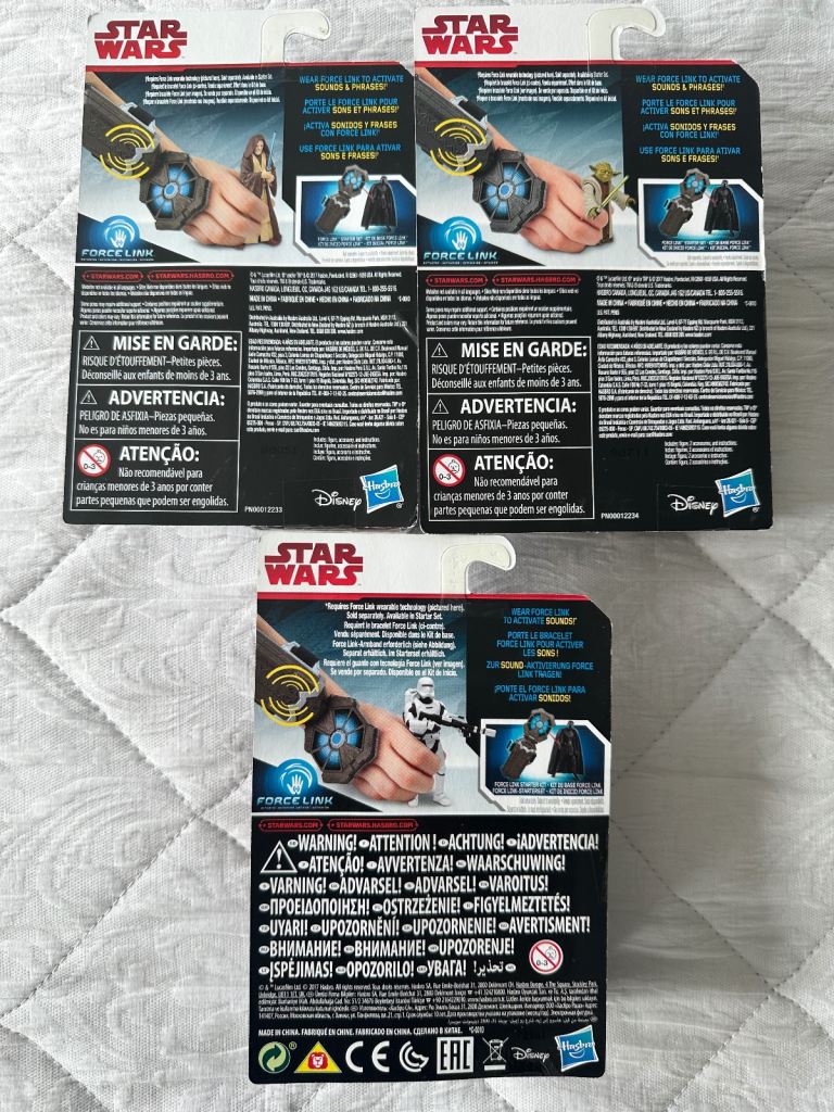 Star Wars force link x 3 figures Yoda, Flametrooper, Obi-wan Kenobi - collect off M1 junction 35