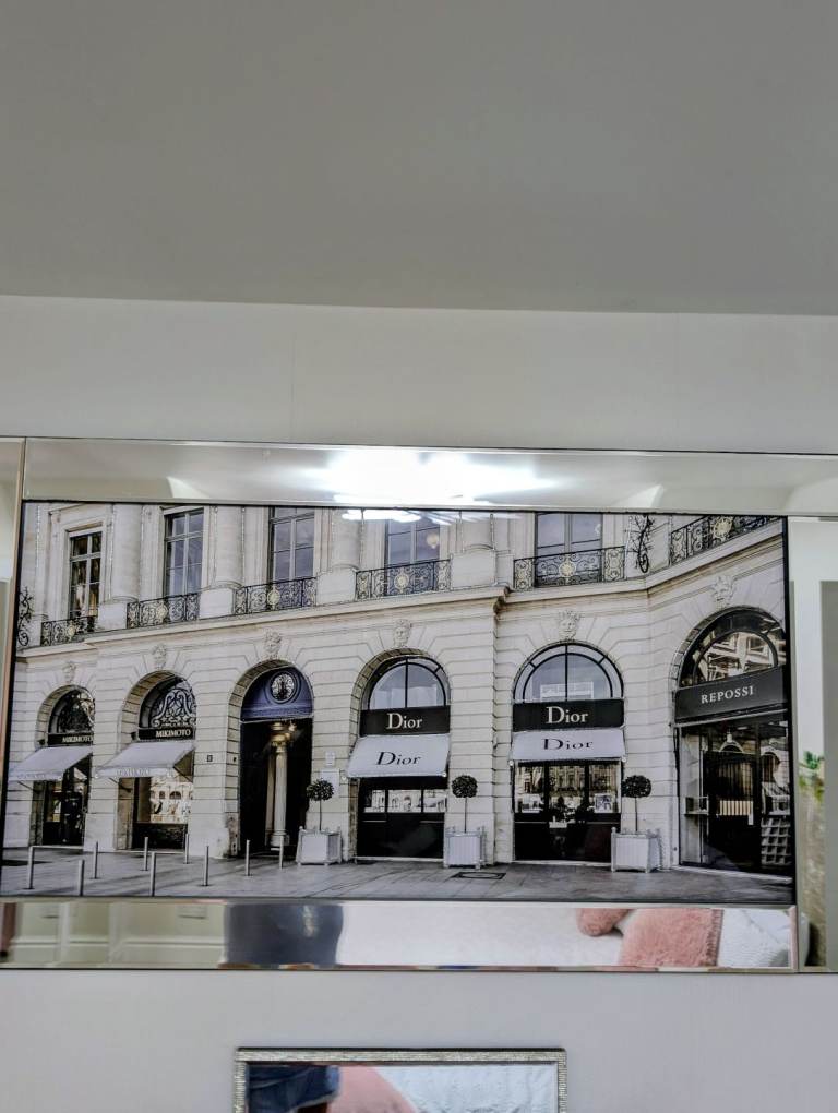 Large designer shop front liquid art with mirrored frame