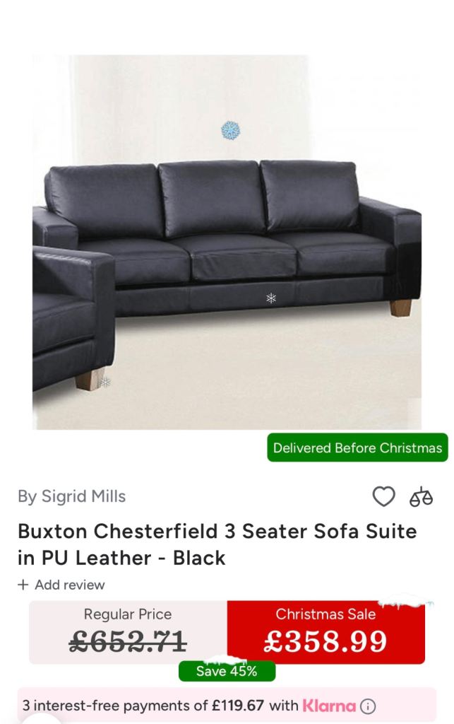 NEW BOXED 3 Seater Sofa 