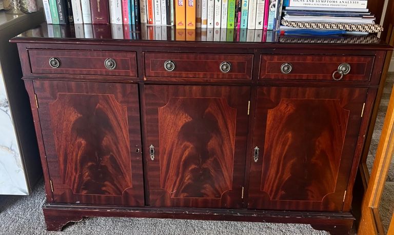 Vintage Wooden Sideboard with Drawers and Cupboards
