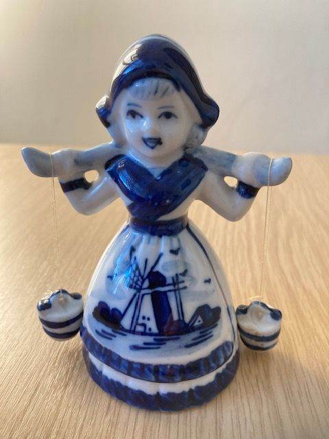 Delft Dutch Holland Hand Painted Blue and White Milk Maid