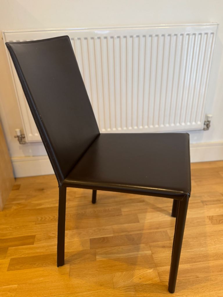 Dining chairs - Leather Dark Brown £15 each 