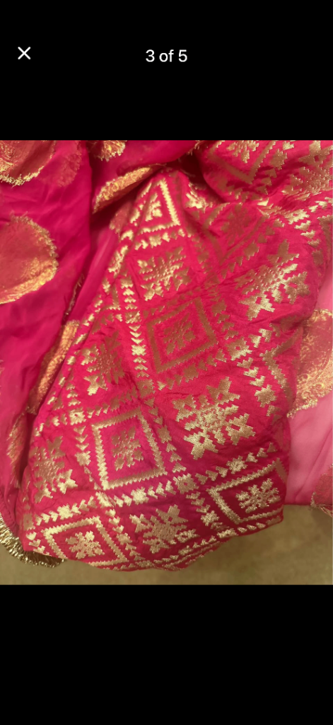 Stunning Pink & Gold Kaftan Dress – Like New
