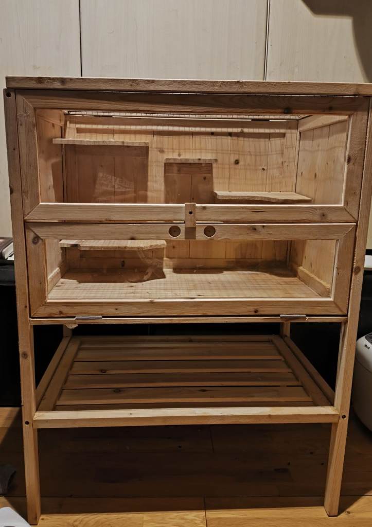 Wooden hamster cage