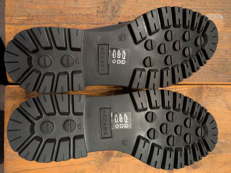 Sezane Albane mocassins, dark navy blue and white, UK5, FR 38, Brand new 