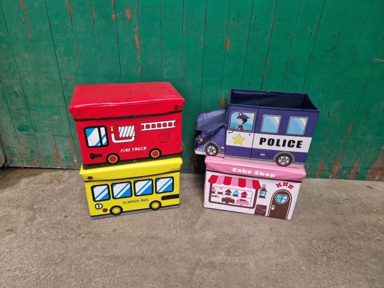 4 x kids foldable storage boxes 