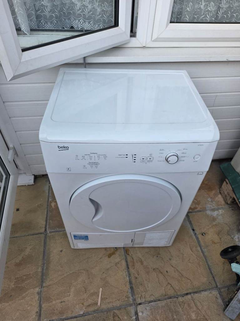 Beko 7kg Tmble Dryer DC 7112W Condenser Tumble Dryer, White, Fully Working