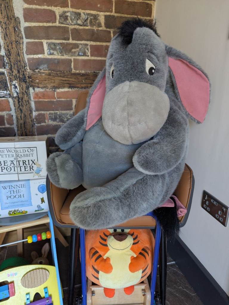 Giant Eeyore soft toy (character from Winnie the Pooh and the Hundred Acre Wood)