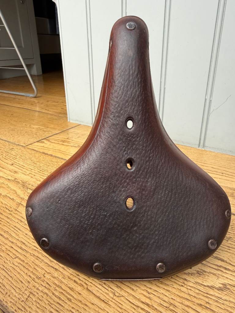 Vintage Brookes brown leather saddle with stem B66S