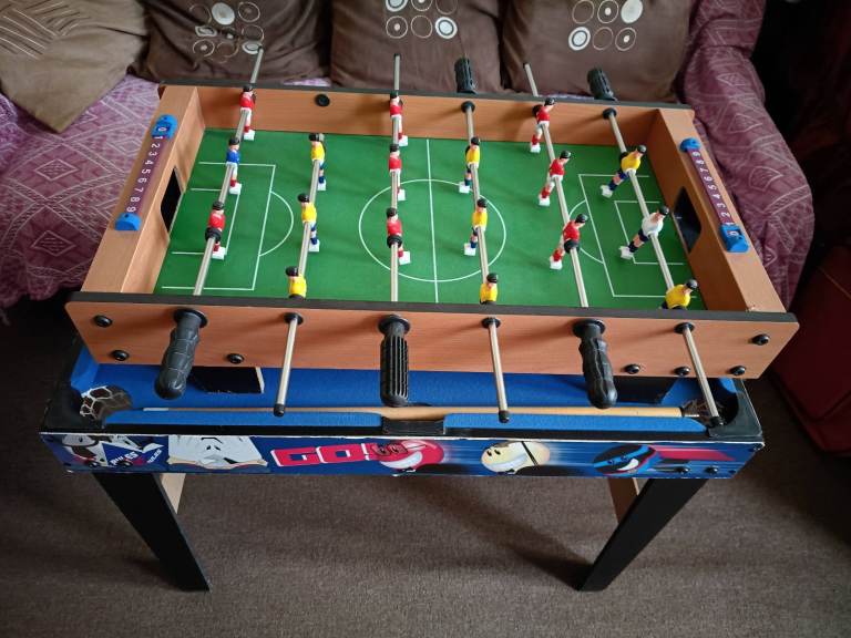 Multifunctional Kids Pool Table with Hockey and Tennis Insert and FREE Foosball (Portable Football)
