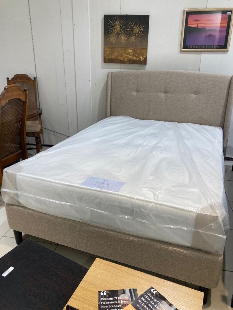 Fabric double bed frame