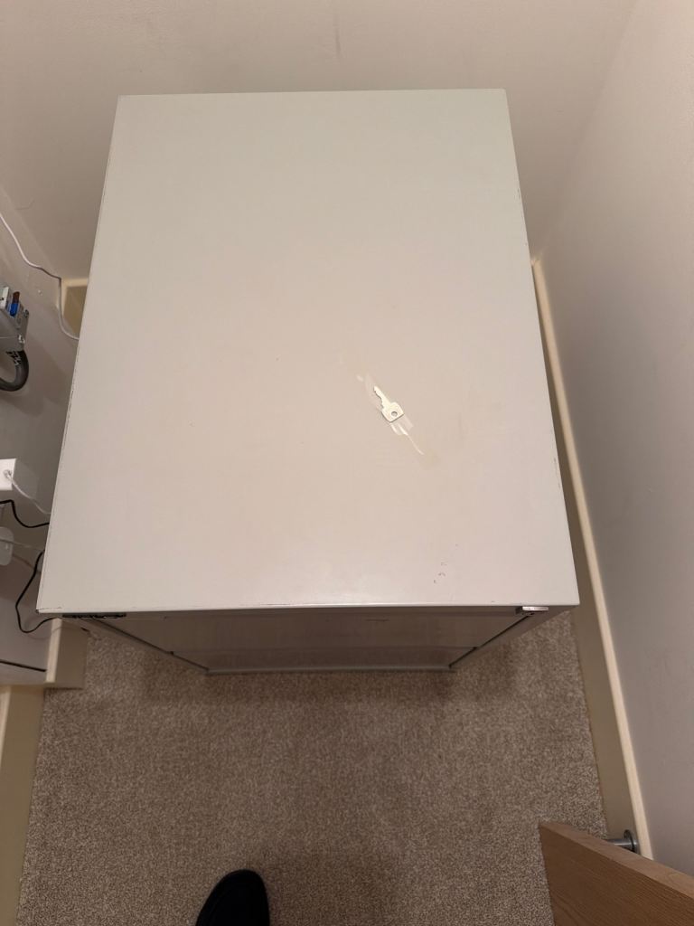 Bisley Grey 2-Drawer Filing Cabinet – Good Condition for Sale