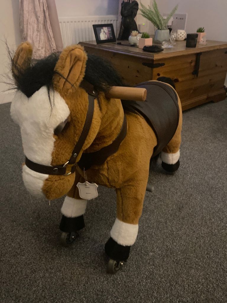 UFREE Pedal Horse Ride-On Toy – Brown Fabric, Excellent Condition