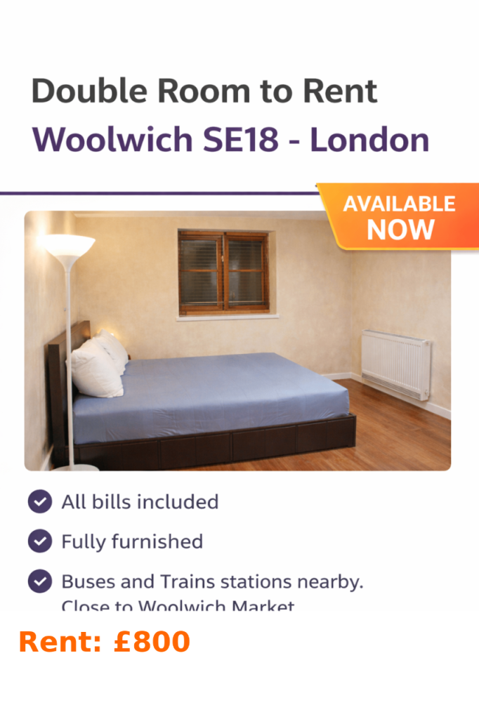A ROOM TO LET IN A TWO BEDROOM FLAT,  WOOLWICH. SE18 London
