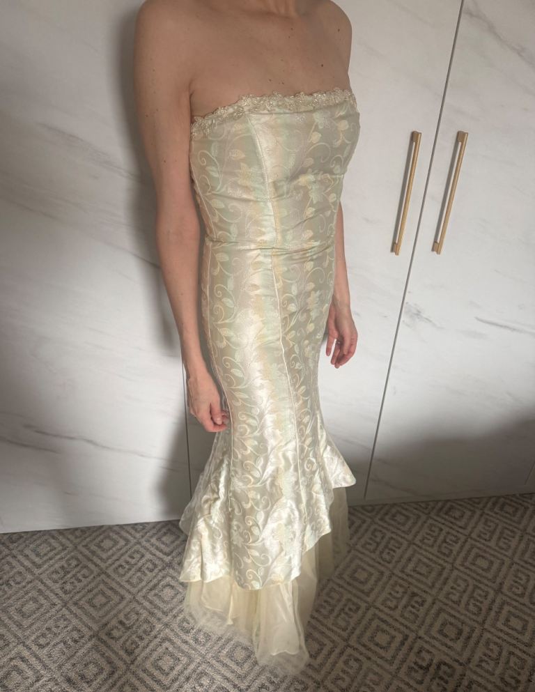 Y2K 2000 Zum Zum Fishtail / Mermaid Gown – Embellished Strapless Corset