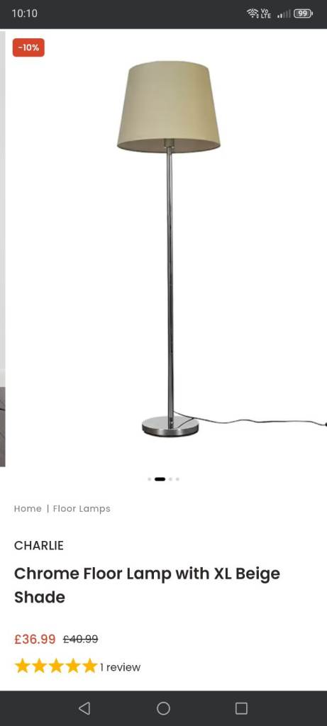 Tall lamp, lounge light, furnishings. Boxed unopened.