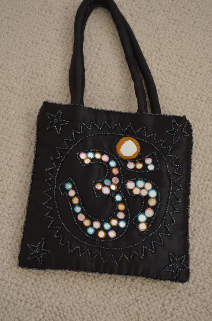 Om Symbol Cotton Shoulder Bag - Hindu Yoga Meditation