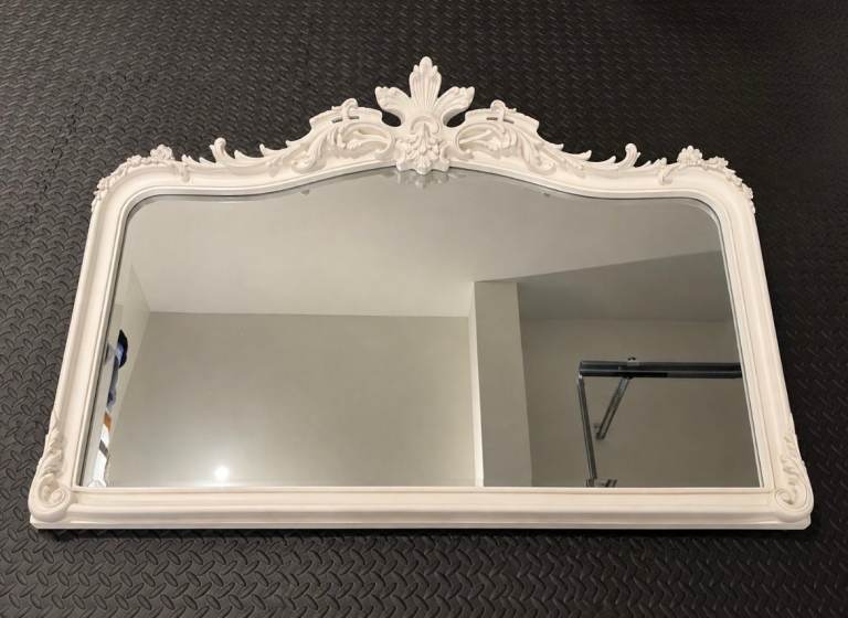 Laura Ashley White Overmantle Mirror (Patricia)