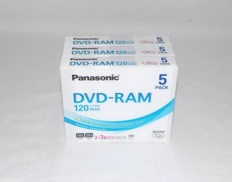 5 Pack Panasonic DVD-RAM Disc 4.7GB 120 min