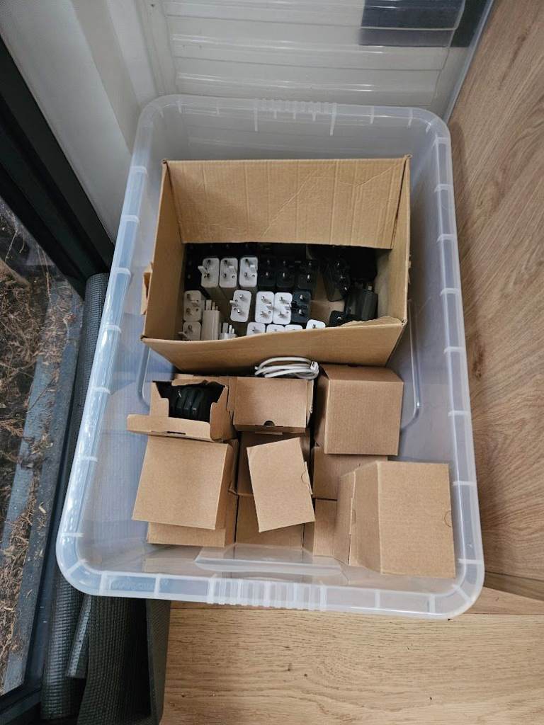 Bulk Lot Approx 50 Wireless Phone Chargers C&S CSS Charging Pads + Cables/Plugs