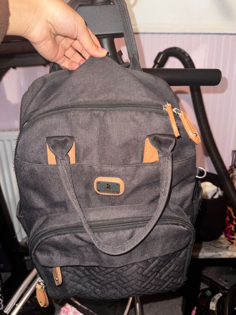 Grey Fabric Backpack - Good Condition