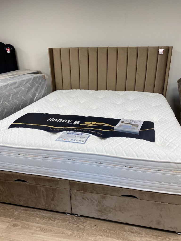 Stunning super kingsize ottoman bed with luxury mattress RRP£1995 now only £659 to clear 