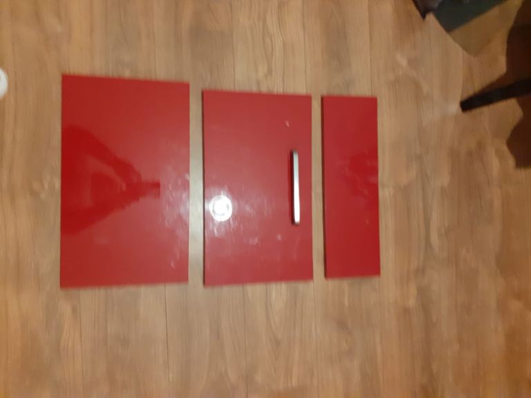 High Gloss Red Kitchen Cupboard Doors