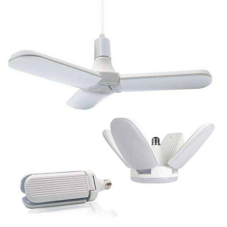 LED Bulb B22 Super Bright Foldable  Lights Fan Blade Ceiling Lamps White