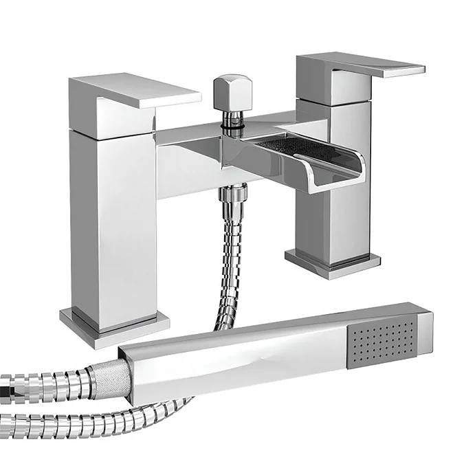 Kelvin Square Waterfall Bath Shower Mixer Tap with Kit - Chrome RRP £250 Our Price £70