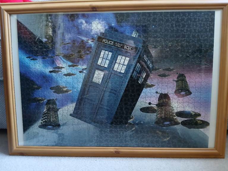 Doctor Who TARDIS & Daleks Jigsaw Puzzle in Frame