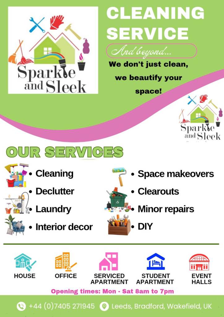 Domestic Cleaner, Commercial Cleaner, Interior decorator, Removals and beyond