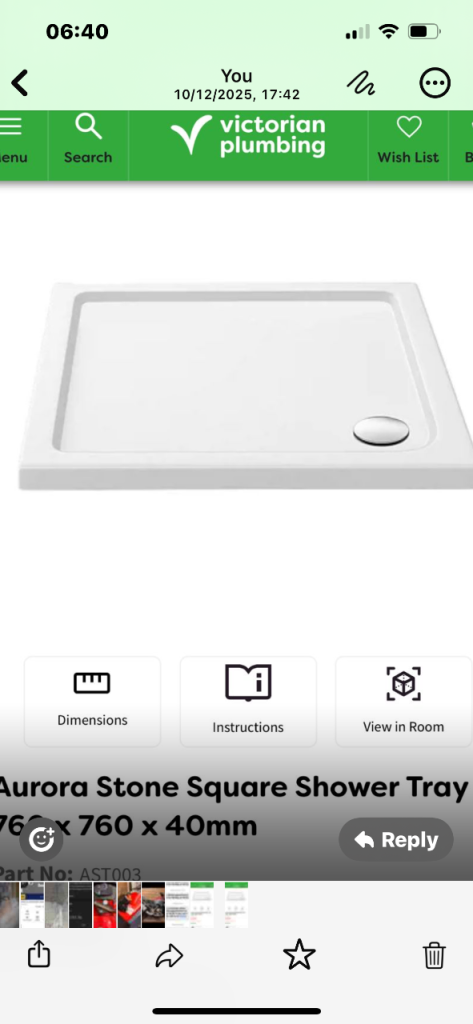 image for Shower door tray 