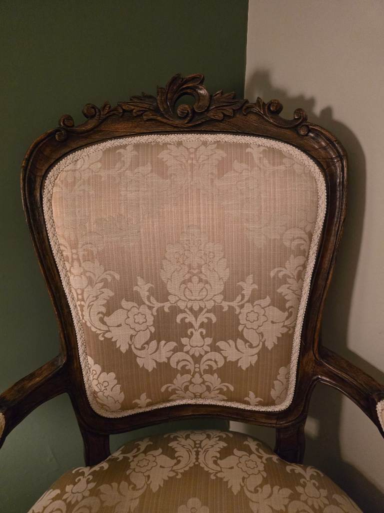 Shabby Chic Upholstered Cream Chair 