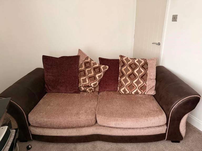 3 seater sofer and swivel chair and poufe