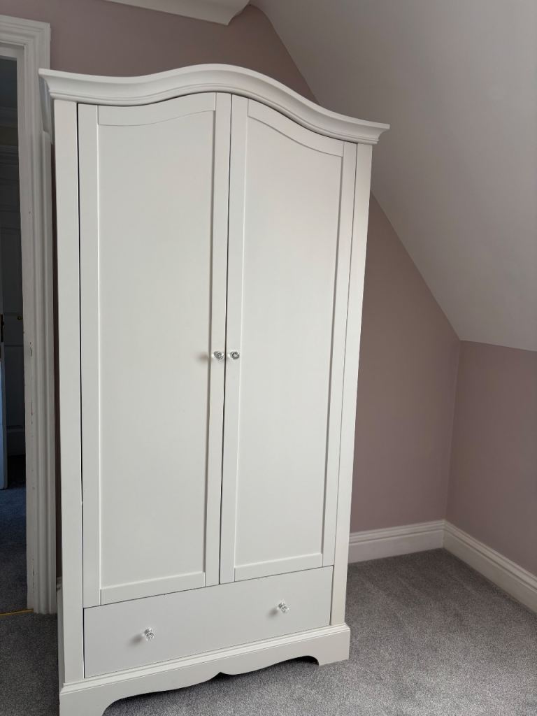 White Wardrobe with Drawer – Good Condition 