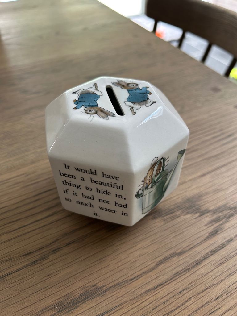 Vintage Wedgwood Beatrix Potter Peter Rabbit Ceramic Money Box