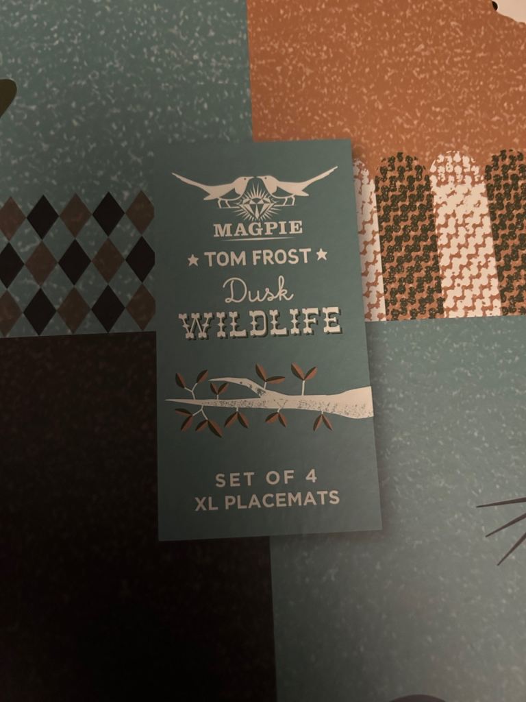 Magpie Tom Frost Dusk Wildlife Set Of 4 Placemats x4 With Box
